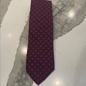 Vintage Filling’s Men’s Store Tie – Small Paisley Print- Burgundy